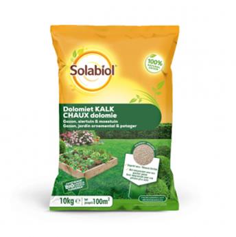 Solabiol Chaux Dolomie 10kg PROMO avec ENGRAIS GAZON Solabiol