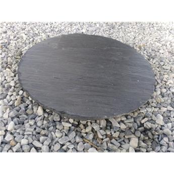 Pas japonais en ardoise naturelle noire, diamètre 40cm, épaisseur 2-3cm